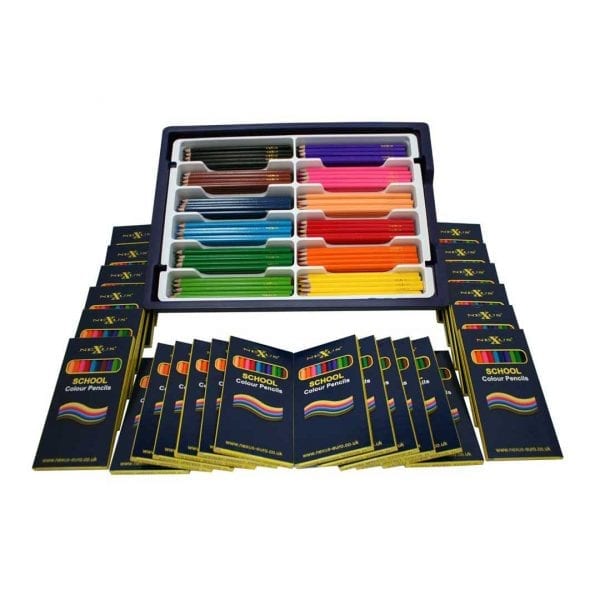Nexus School Colour Pencils (Class Set – 24 x 12 Colours in Gratnells Tray)