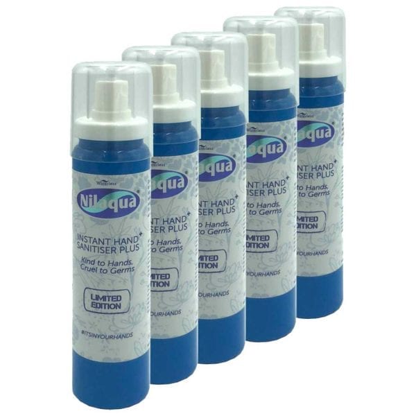 Nilaqua Hand Sanitiser – 100ml Spray (5 Pack)