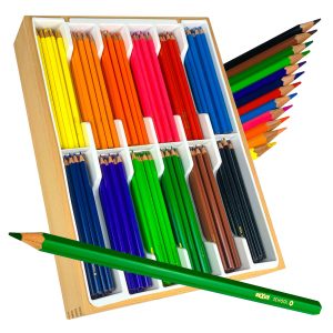 School Colour Pencils (Class Set – 24 x 12 Colours in Wooden Tray)