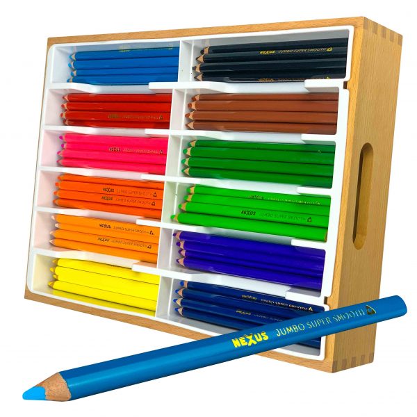 Jumbo Cromo-Colour Pencils (Hexagonal) – 144 in Wooden Tray