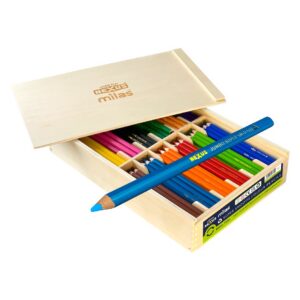 Jumbo Super Smooth Pencils (Triangular) – 144 Pencils in Eco Wooden Tray