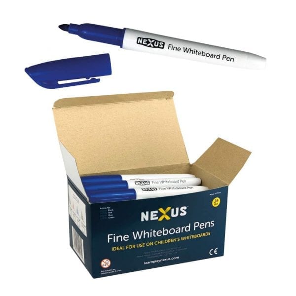 Nexus Fine Whiteboard Pens – Blue (Box of 36)