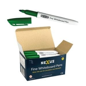 Nexus Fine Whiteboard Pens – Green (Box of 36)