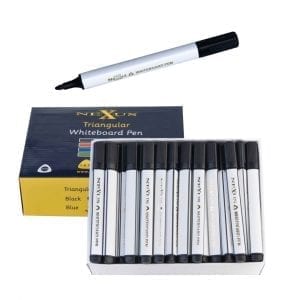 Nexus Triangular Whiteboard Pens Black  (72 Pack)