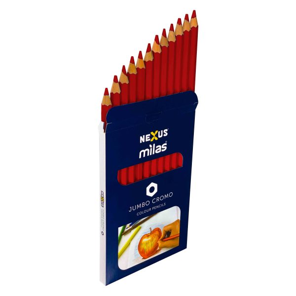 Nexus Jumbo Cromo-Colour Pencils (Hexagonal) 12 x Red