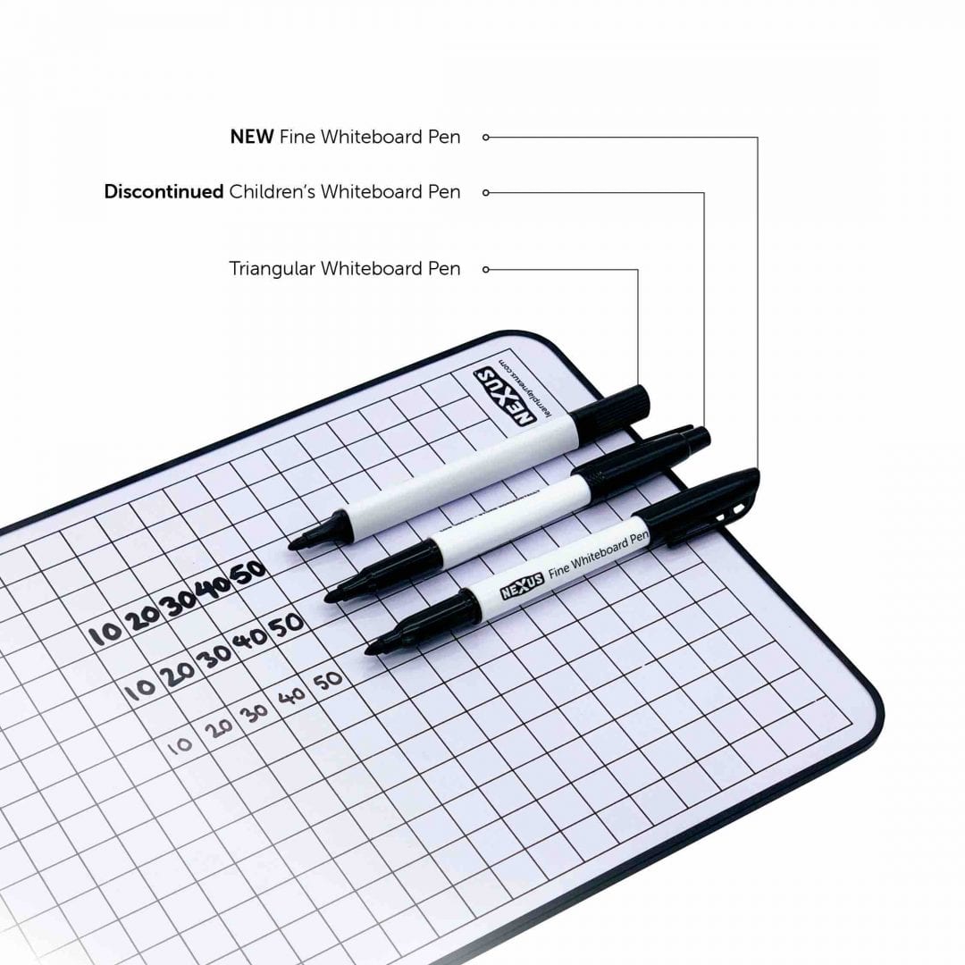 Nexus Fine Whiteboard Pens Black (Box of 36) Learn Play Nexus