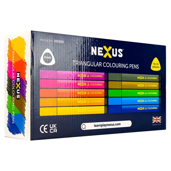 Nexus Triangular Colouring Pens – 10 Wallets