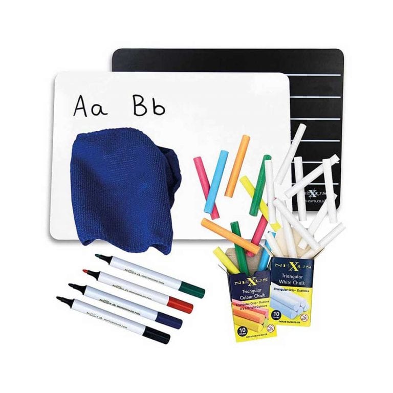 A4 Writing Chalkboard & Whiteboard Set Learn Play Nexus