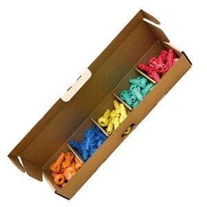 ‘Pegs to’ Range 50 x Wood Pulp Pegs (Orange, Blue, Yellow, Dark Green, Red)