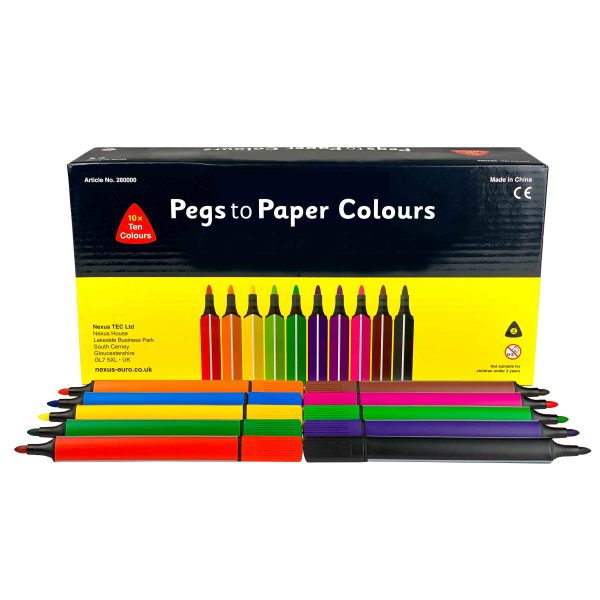 Pegs to Paper Colour Marker Pens (1 Box 100 Pens)