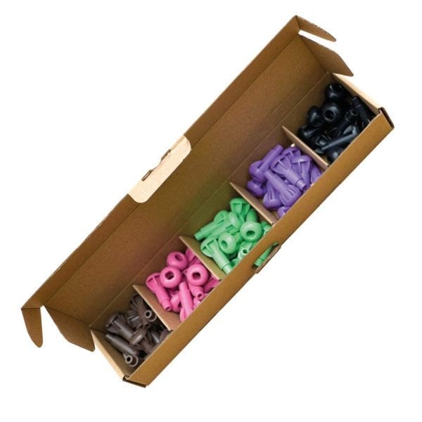 ‘Pegs to’ Range 50 x Wood Pulp Pegs (Brown, Pink, Light Green, Purple, Black)