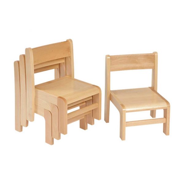 Rectangular Solid Beech Table Plus 1 Pack of Stacking Chairs