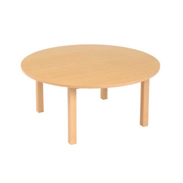 Circular Table Beech Veneer & 4 Chairs