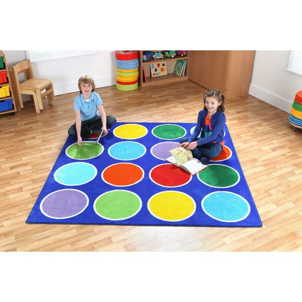 Rainbow Circles Placement Carpet Size 2 x 2 metres