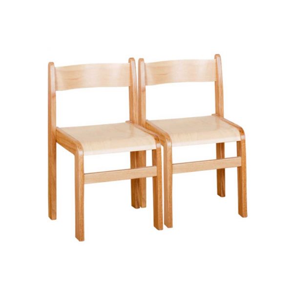 Natural Wooden Chairs Pack of 2
