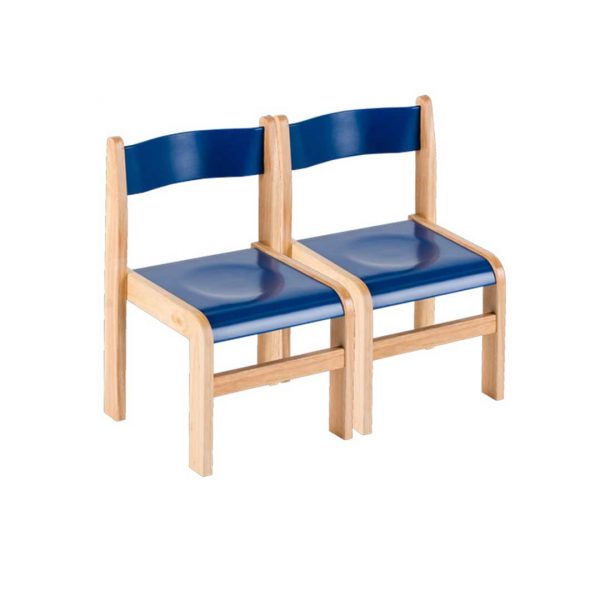 Blue Wooden Chairs Pack of 2