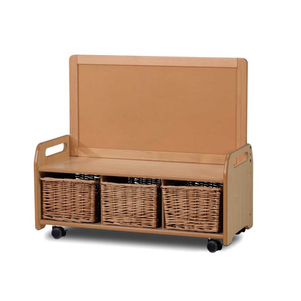 Mobile Low Display Storage Unit – Wicker Baskets