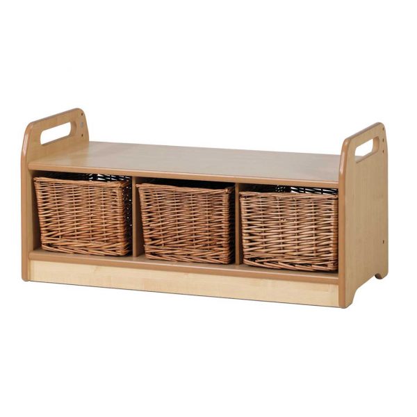 Low Level Storage Bench – Wicker Baskets