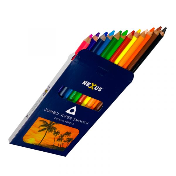 Nexus Jumbo Super Smooth Colour Pencils (Triangular) 1 x 12 Colours