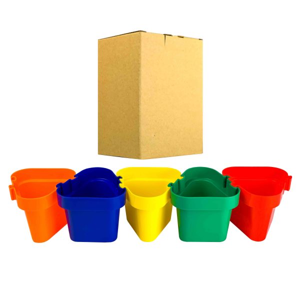 ‘Pegs to’ Range: 5 Pots – Orange, Blue, Yellow, Dark Green, Red