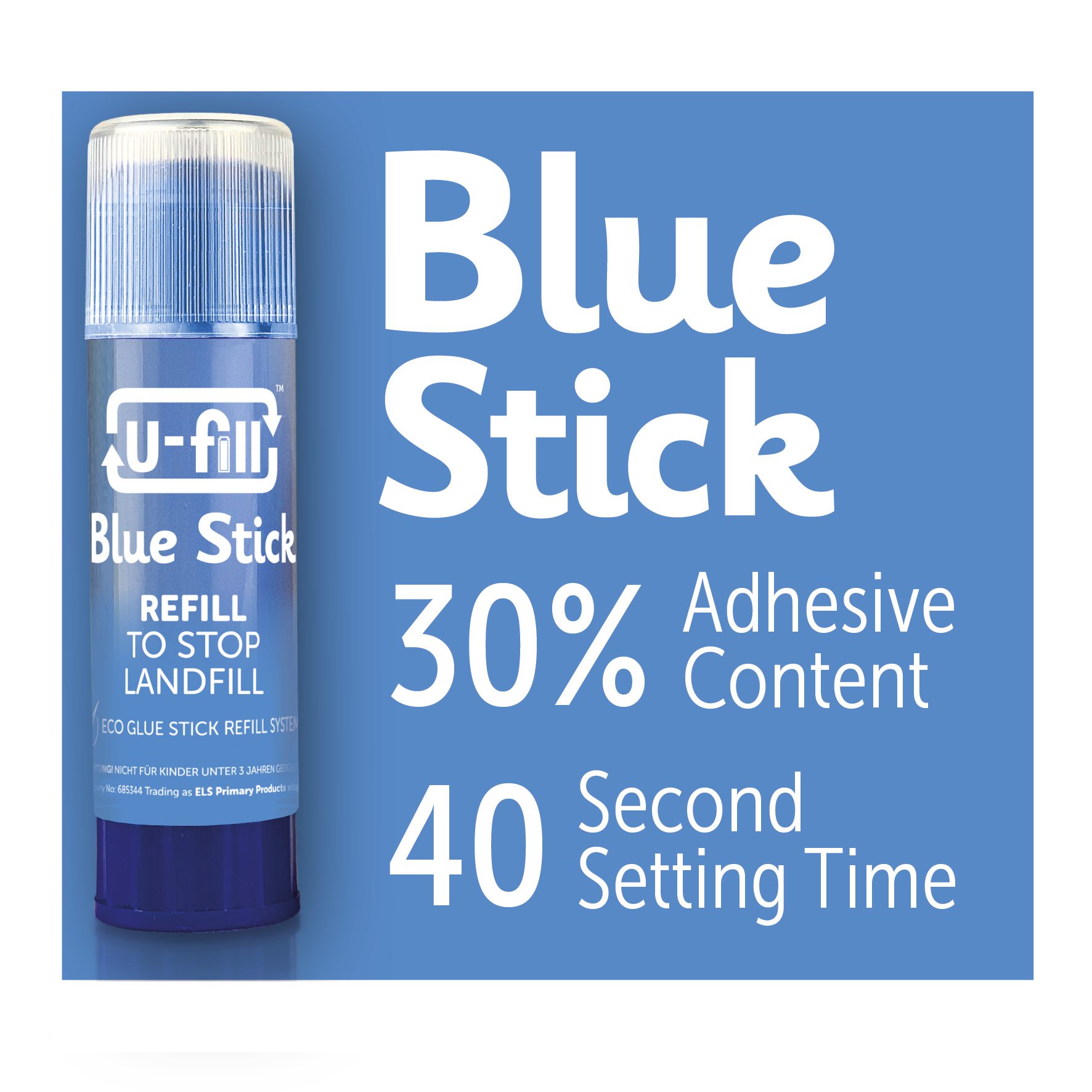 Eco Friendly Glue Sticks - U-fill Blue Glue Sticks