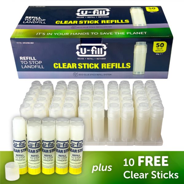 U-fill Clear Glue Stick Refills. Refill, Not Landfill