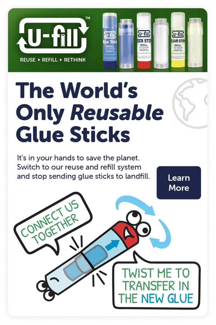 Learn Play Nexus - Introducing our new and unique reusable glue stick  system 'U-fill'. In our new deal, enjoy 24 FREE Gel Sticks with every  purchase of 100 refills! U-fill. Reuse. Refill.