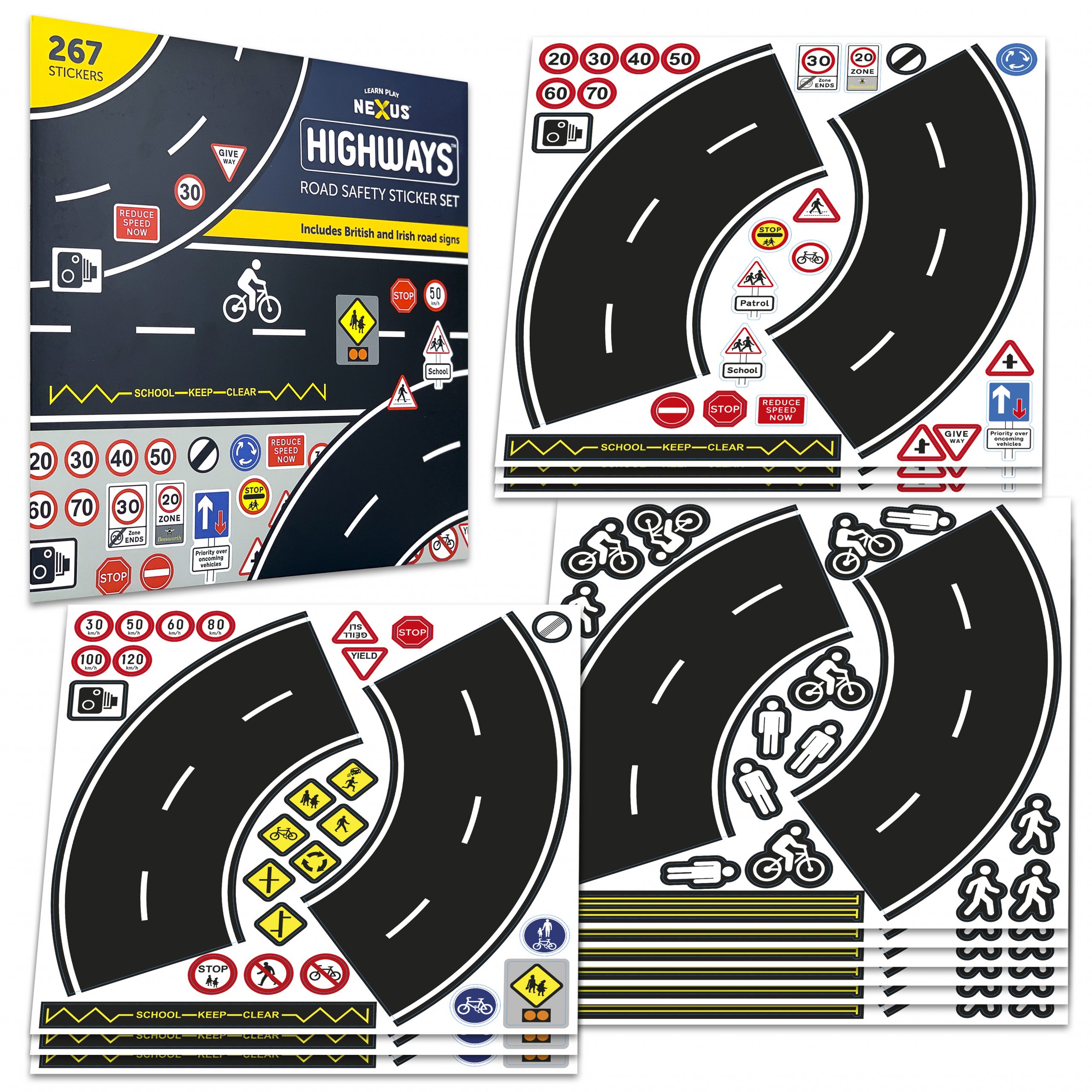 NEW Learn Play Nexus Highways Road Safety Stickers and Road Tape 