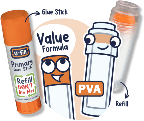 10 U-fill Primary Glue Stick Refills