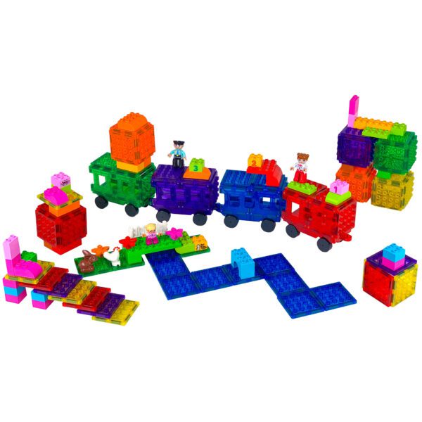 Magnetic Tiles: Big Blocks Railway – 92pcs