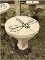Circular Table and Nature Themed Stools Circular Table and Nature Themed Stools